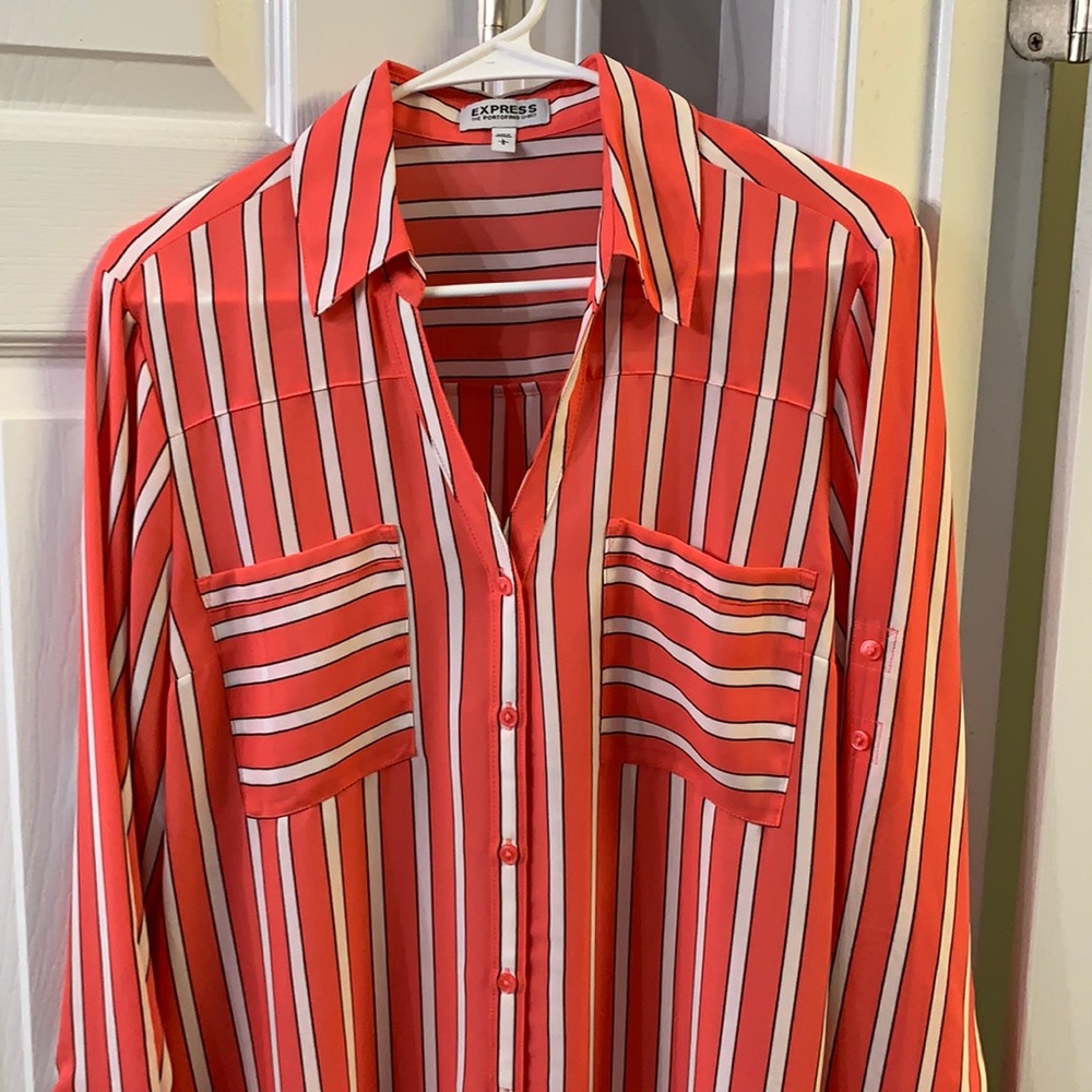 Express Portofino original L Coral stripe, hard to find color exc condition
